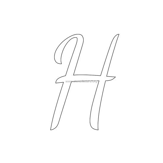 uppercase wedding stencil letter h