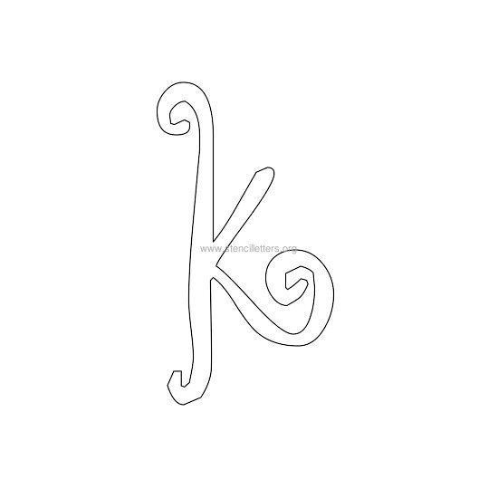 lowercase scrapbooking stencil letter k