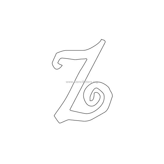 lowercase scrapbooking stencil letter z