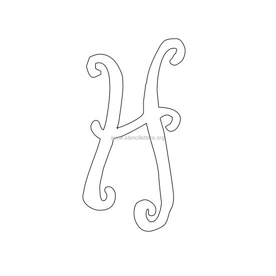 uppercase scrapbooking stencil letter h