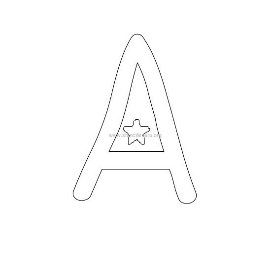 star design stencil letter a