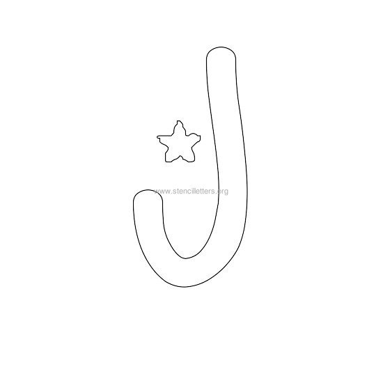star design stencil letter j