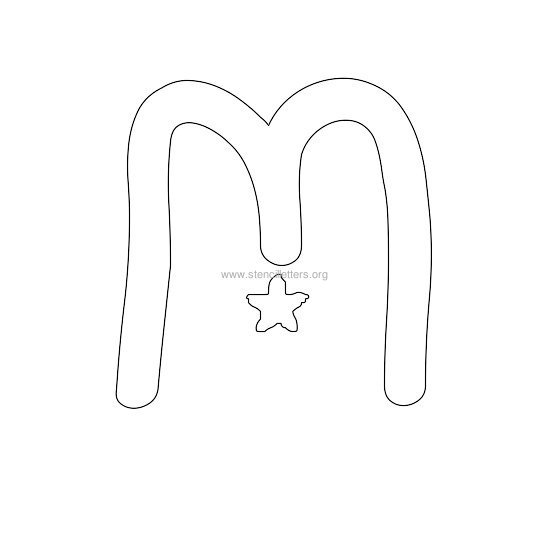 star design stencil letter m