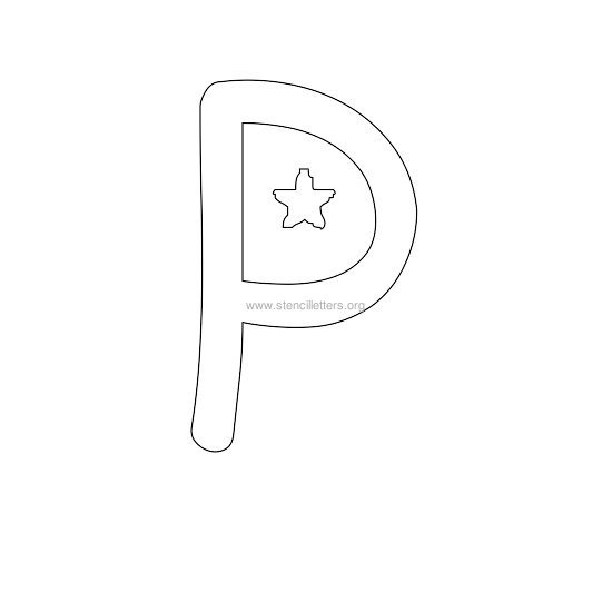 star design stencil letter p