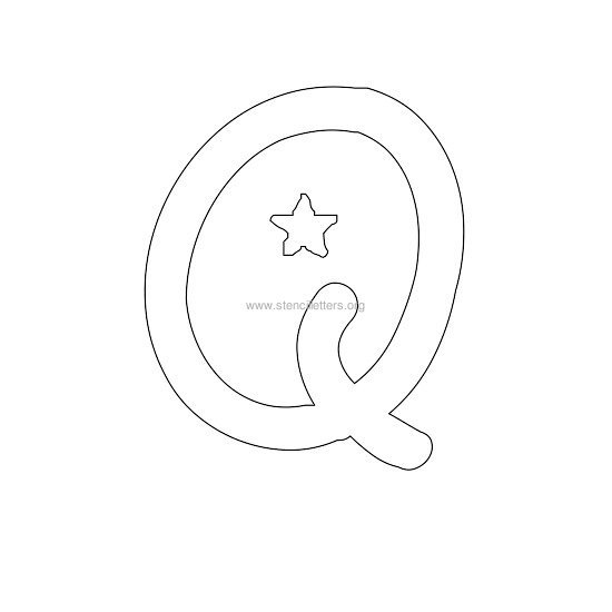 star design stencil letter q
