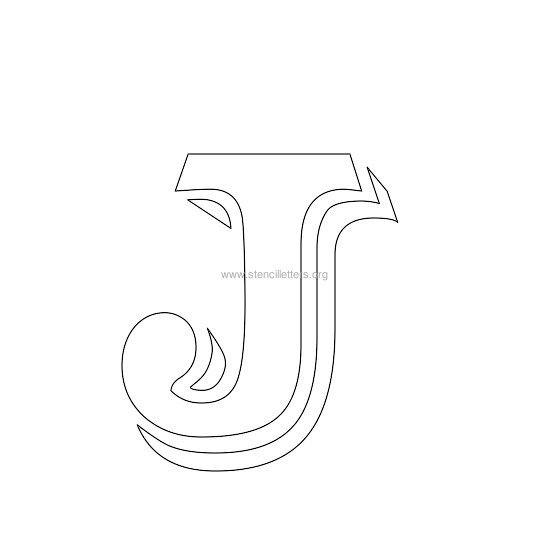 victorian stencil letter j