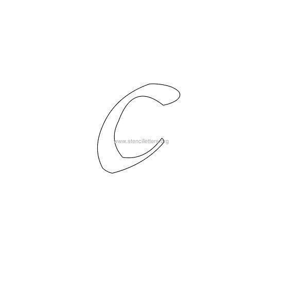 lowercase calligraphy wall stencil letter c