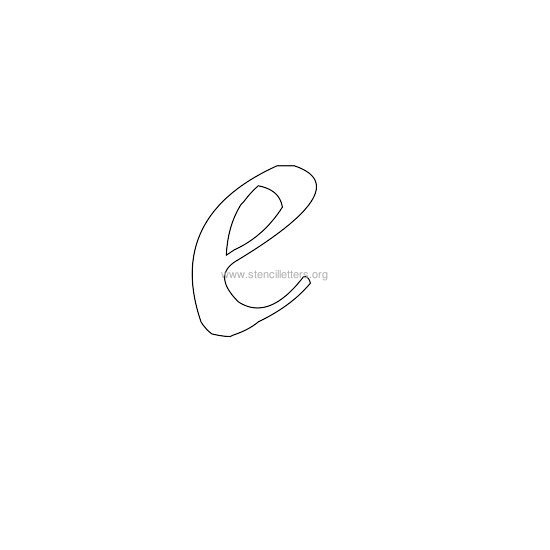 lowercase calligraphy wall stencil letter e