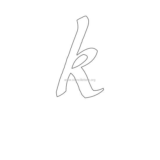 lowercase calligraphy wall stencil letter k
