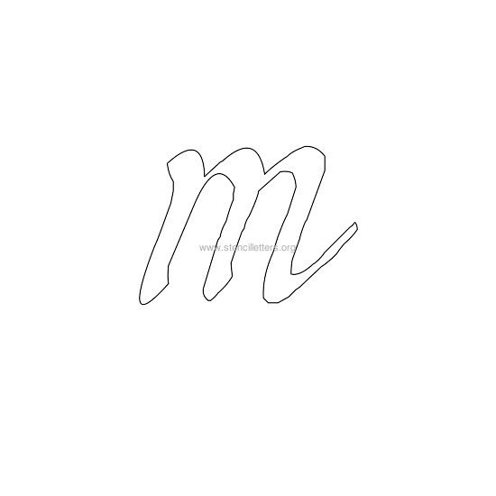 lowercase calligraphy wall stencil letter m