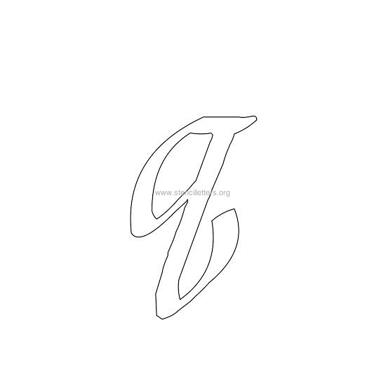 lowercase calligraphy wall stencil letter q