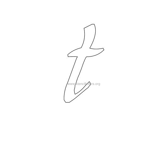 lowercase calligraphy wall stencil letter t