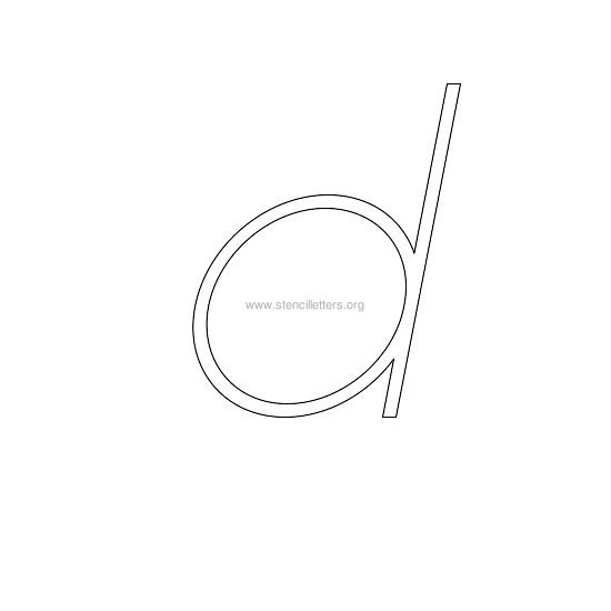 lowercase italic wall stencil letter d