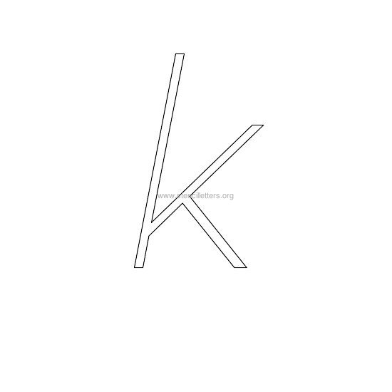 lowercase italic wall stencil letter k
