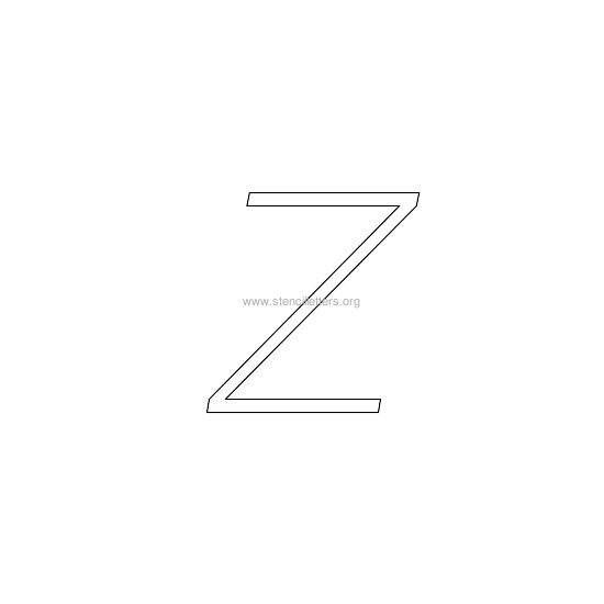 lowercase italic wall stencil letter z