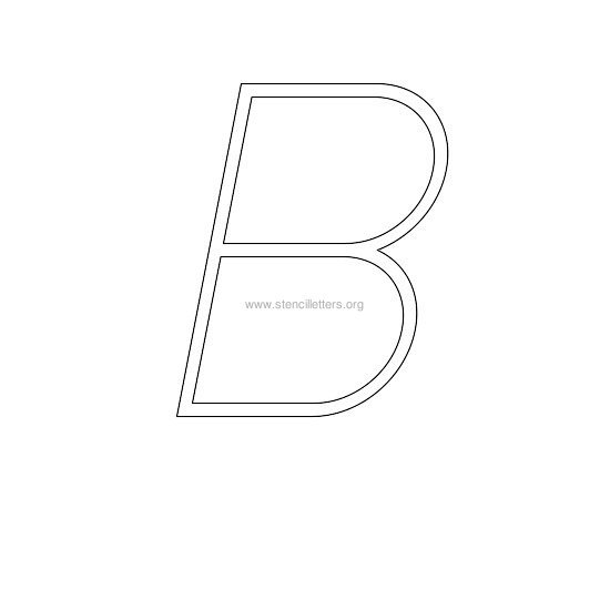 uppercase italic wall stencil letter b
