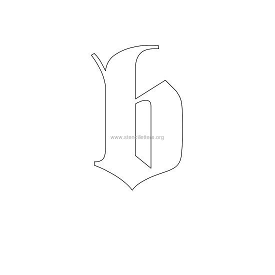 lowercase old-english wall stencil letter b