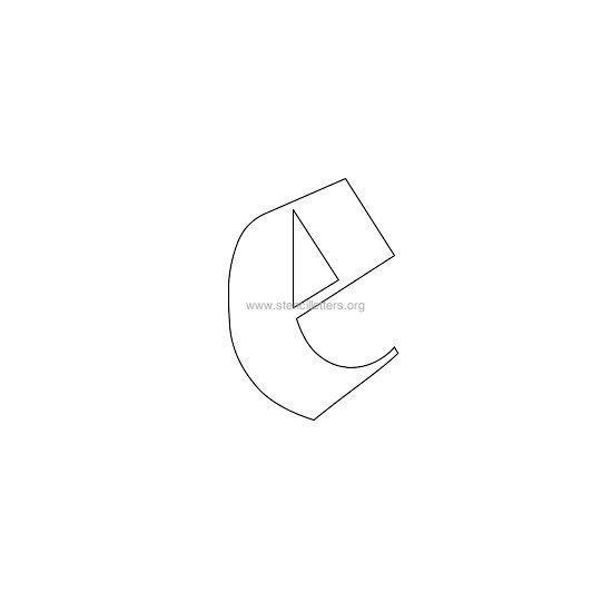 lowercase old-english wall stencil letter e