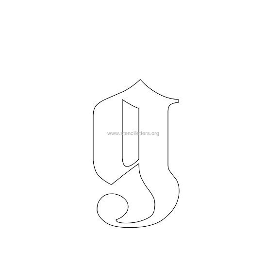 lowercase old-english wall stencil letter g