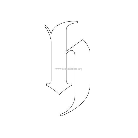 lowercase old-english wall stencil letter h