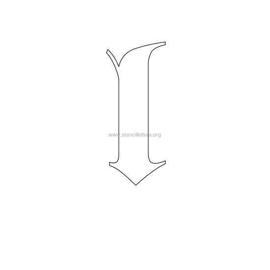 lowercase old-english wall stencil letter l
