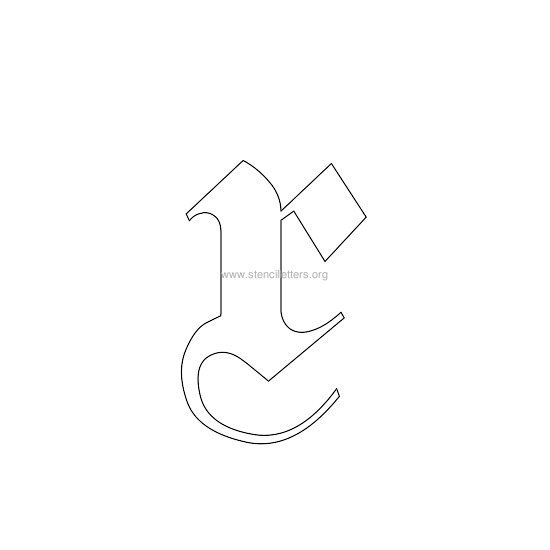 lowercase old-english wall stencil letter x