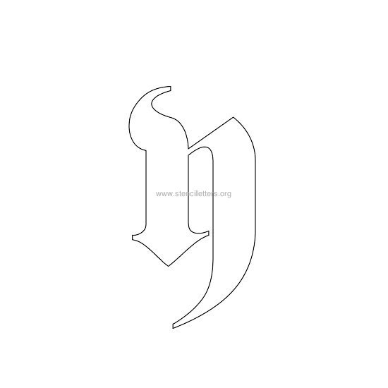 lowercase old-english wall stencil letter y