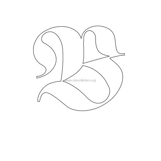 uppercase old-english wall stencil letter b