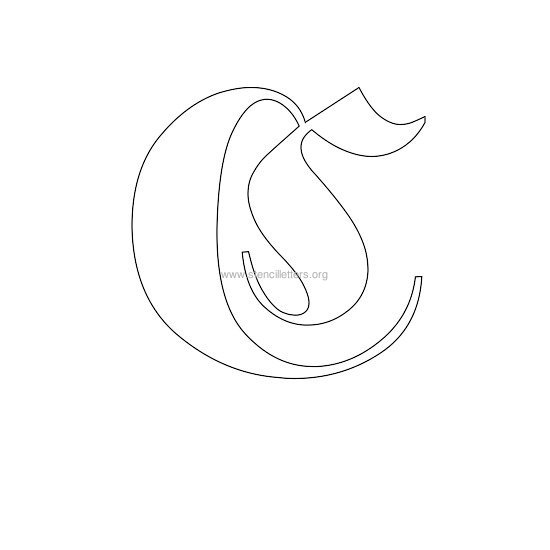 uppercase old-english wall stencil letter c