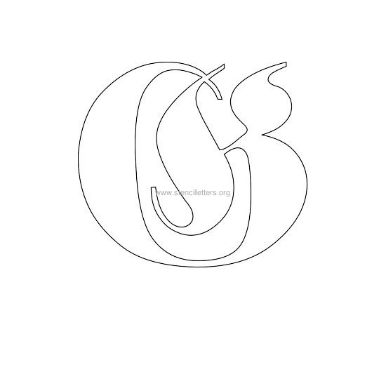 uppercase old-english wall stencil letter g