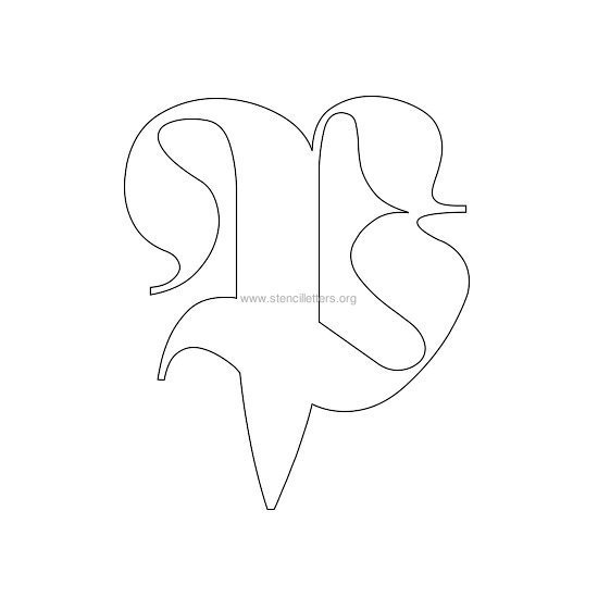 uppercase old-english wall stencil letter p