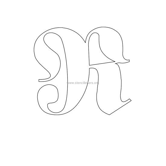 uppercase old-english wall stencil letter