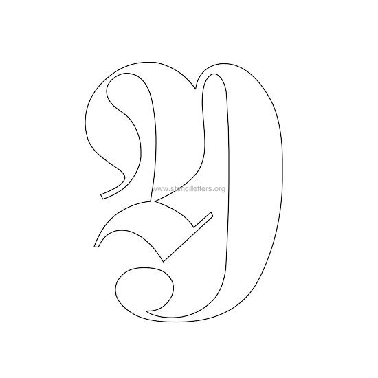 uppercase old-english wall stencil letter y