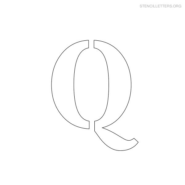 Stencil Letter Uppercase Q