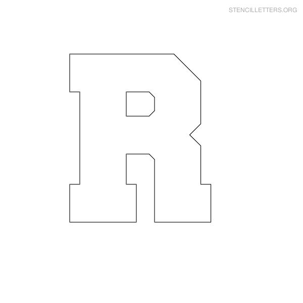 Stencil Letter Block R