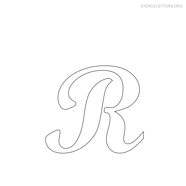 Stencil Letter Cursive R