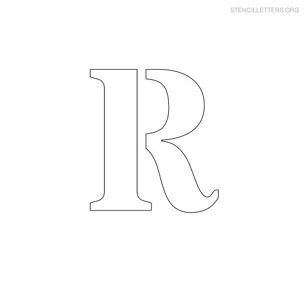 Stencil Letter Uppercase R