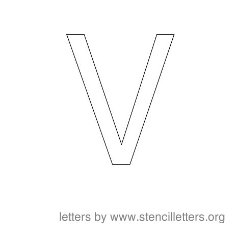Stencil Letters to Print Alphabet V