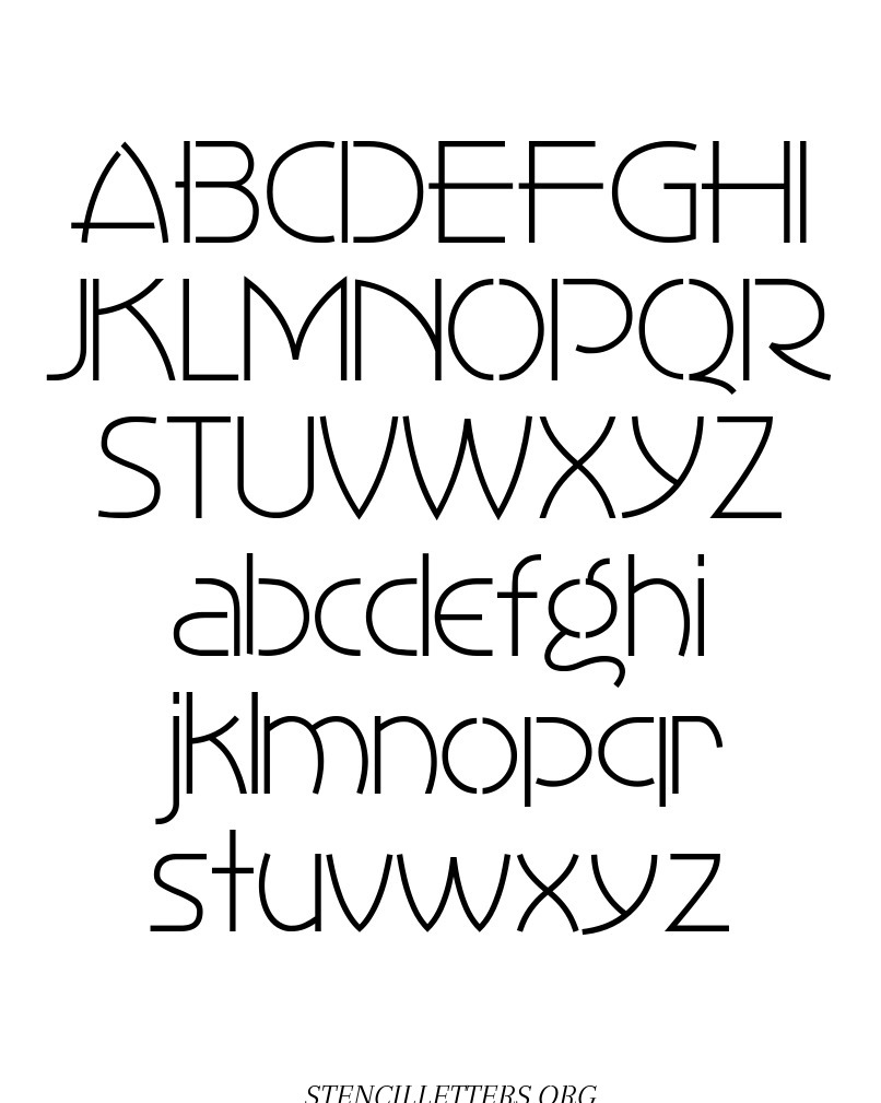 1930's Art Style free printable letter stencils
