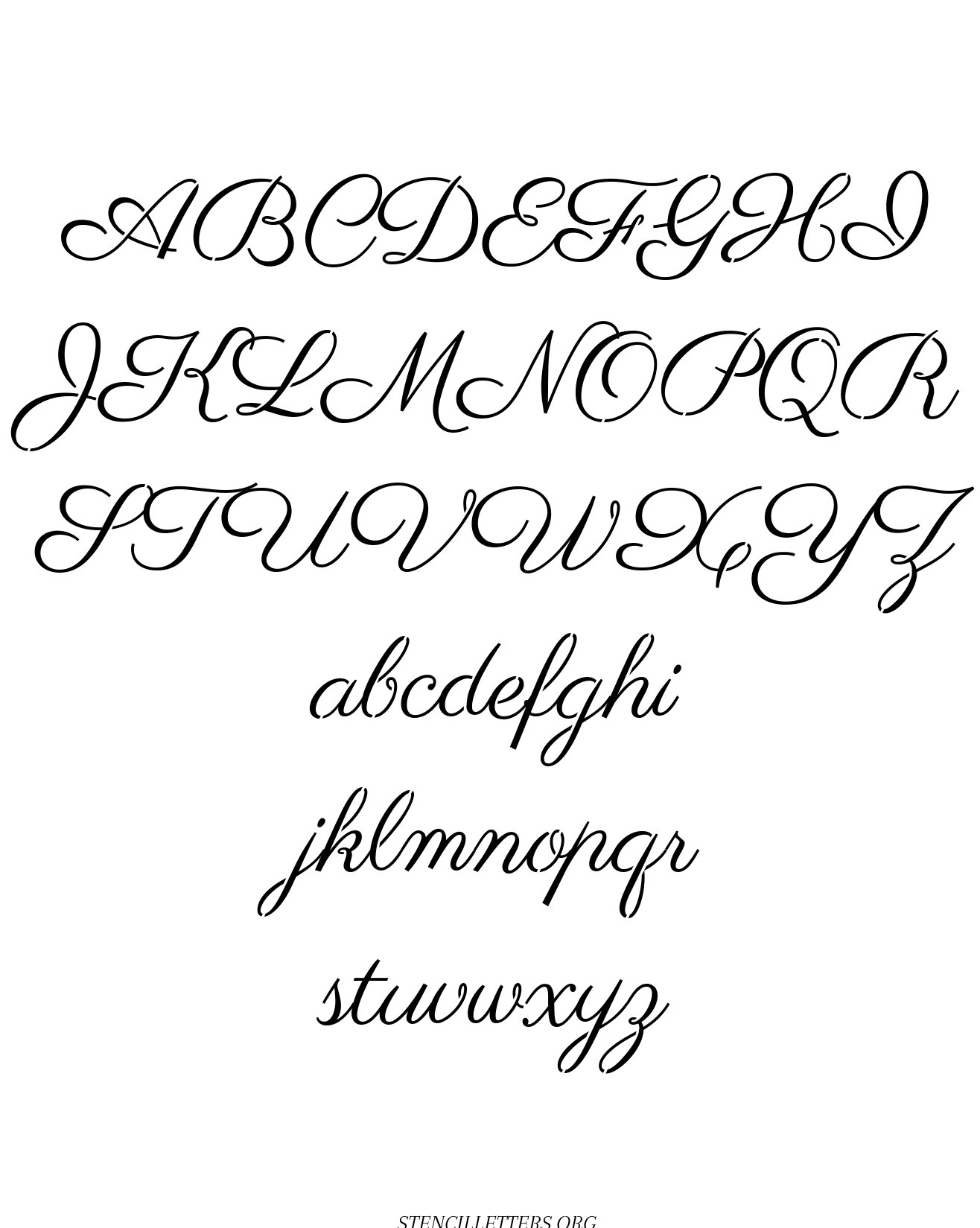 1960's Calligraphy free printable letter stencils