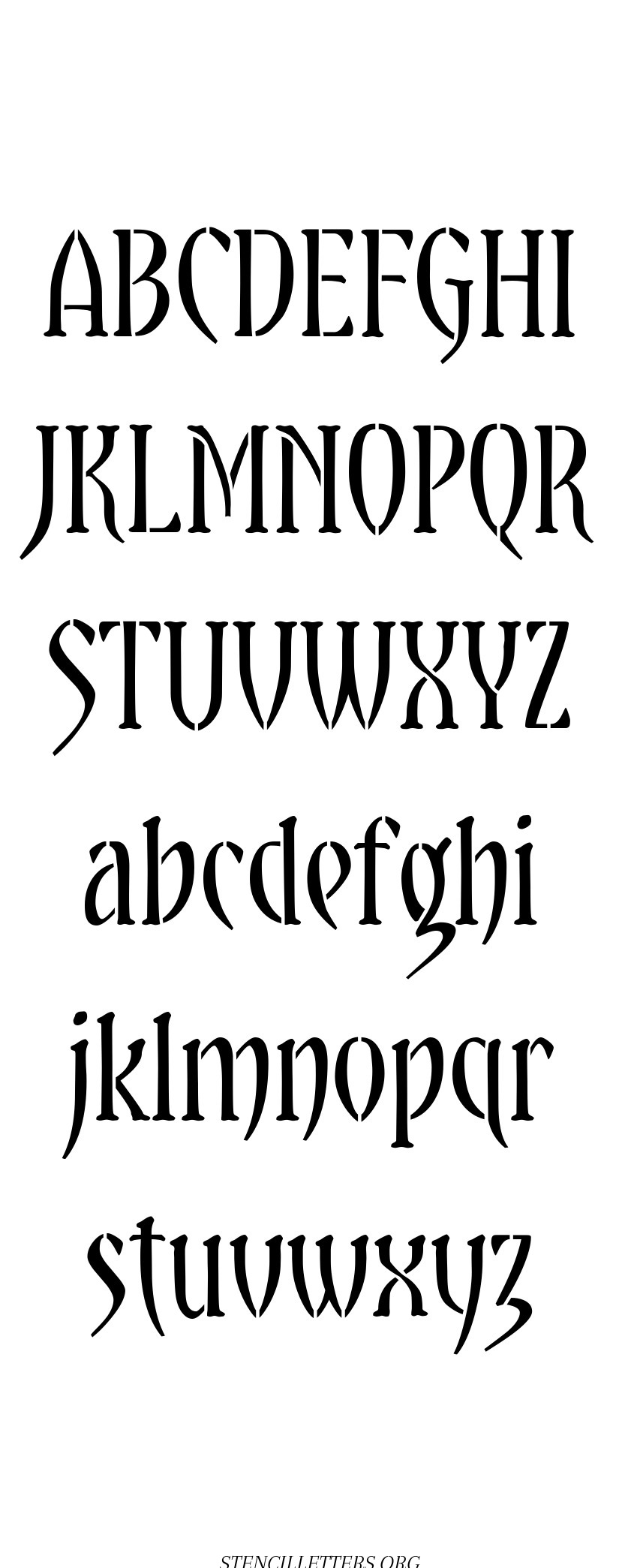 Gothic Lettering free printable letter stencils