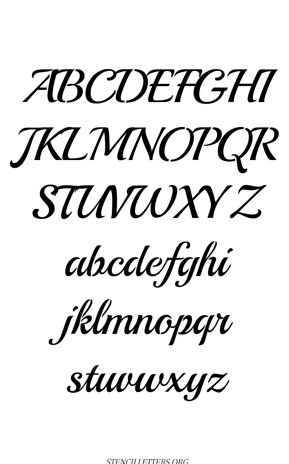 Typewriter Calligraphy free printable letter stencils
