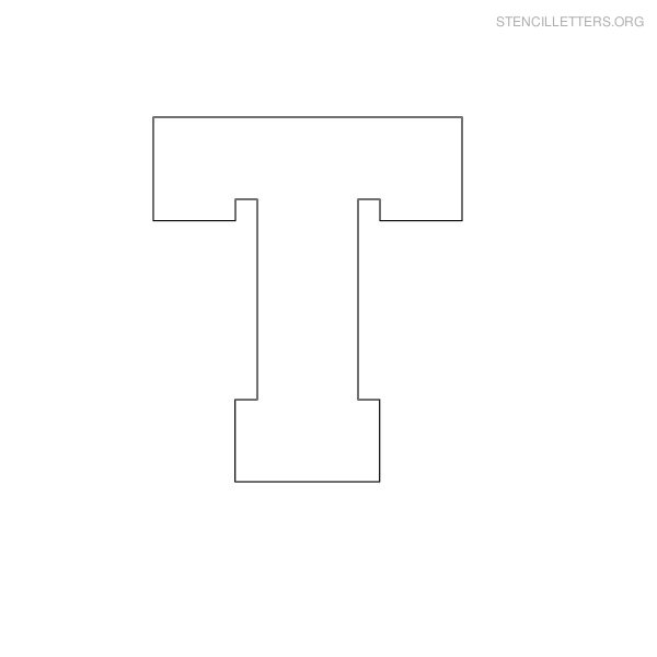 Stencil Letter Block T