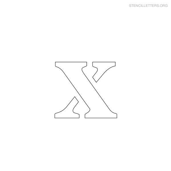Stencil Letter Lowercase X