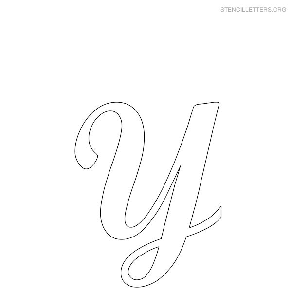 Stencil Letter Cursive Y