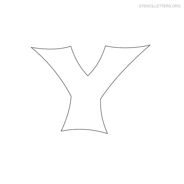 Stencil Letter Japanese Y