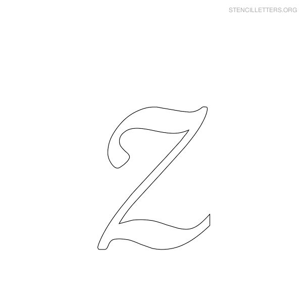 Stencil Letter Cursive Z
