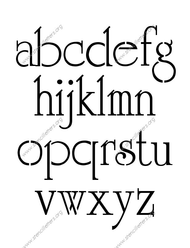 Grandiose Elegant A to Z lowercase letter stencils