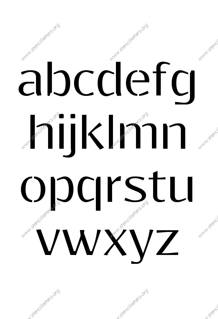 Clean Geometric A to Z lowercase letter stencils