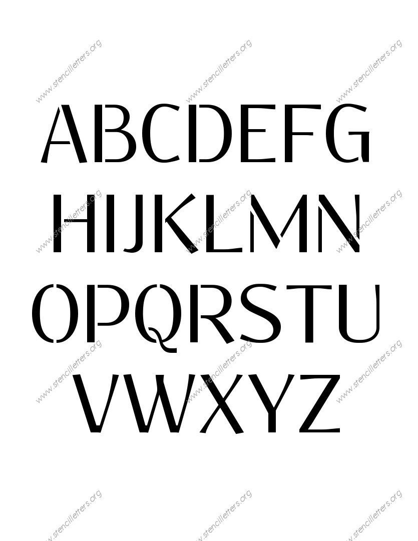 Clean Geometric Uppercase & Lowercase Letter Stencils A-Z 1/4 inch up to 36 inch Printable File Size - Stencil Letters Org